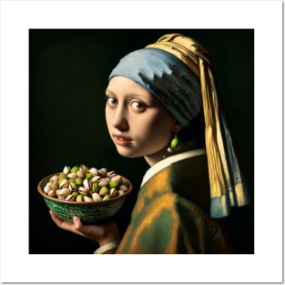 Pearl Earring Pistachio Bowl Tee - National Pistachio Day Celebration Posters and Art